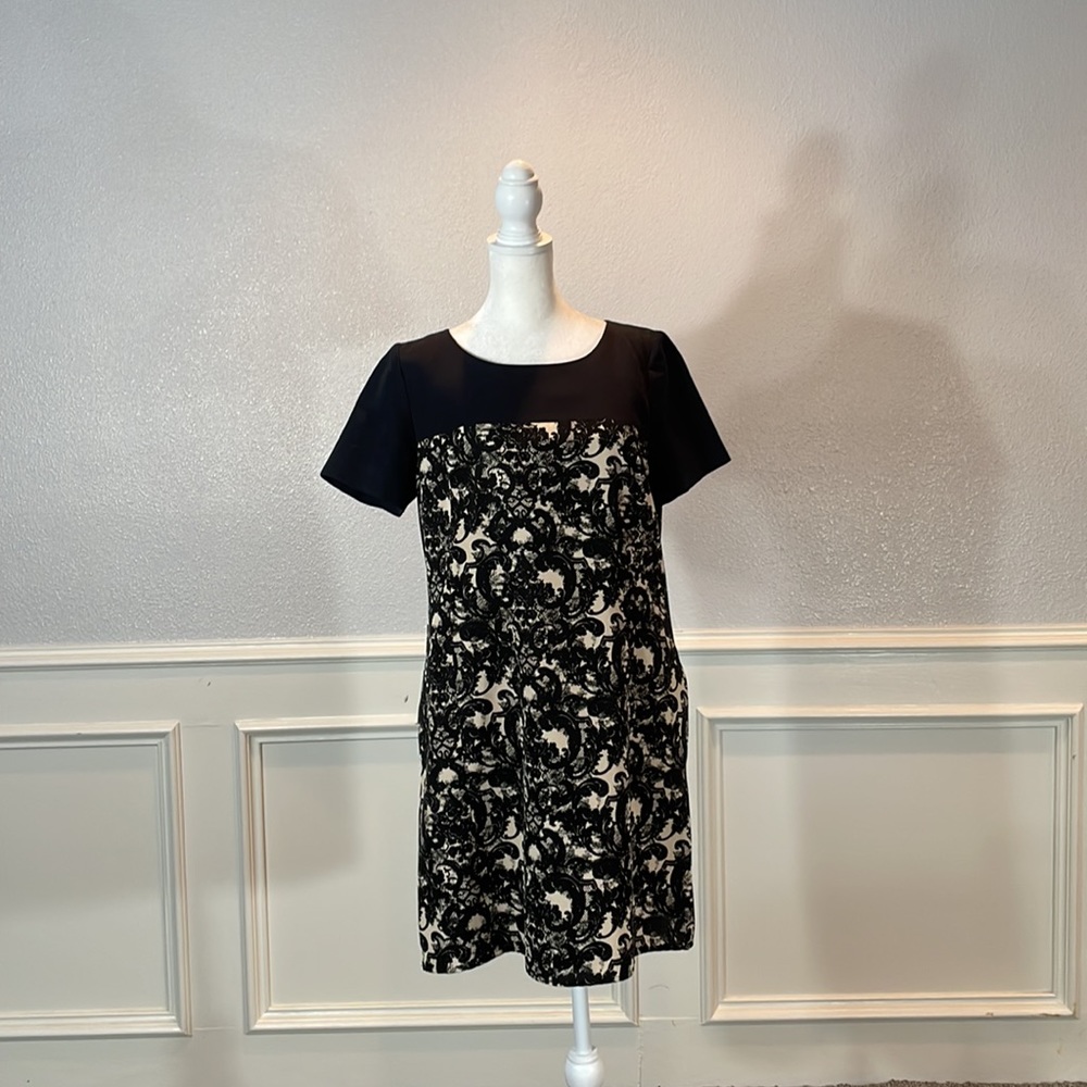 Miss Wu Black and Beige Dress